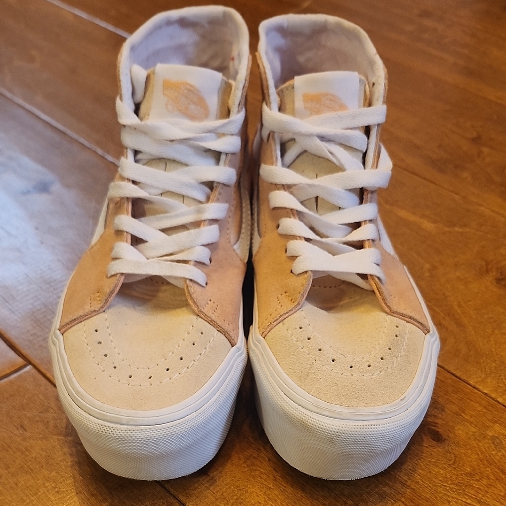 Vans Women's High-Top Sneakers - Tan and White